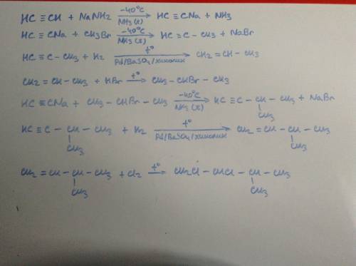 Как получить 1,2-дихлор-3-метилбутан из ацетилена