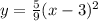 y= \frac{5}{9}(x-3)^2