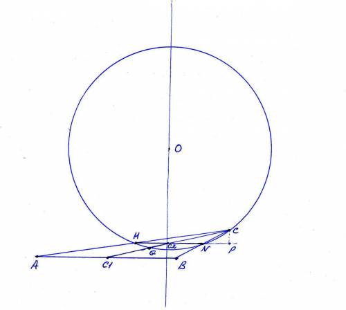Втреугольнике abc сторона ab=4. окружность, радиус которой равен 41/9, проходит через вершину c, сер