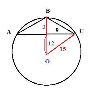 Основа рівнобедреного тупокутного трикутника дорівнює 18 см, а радіус описаного навколо нього кола -