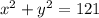 x^2+y^2=121