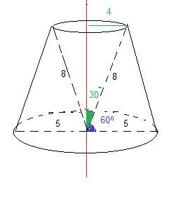 Треугольник со сторонами, равными 8см и 5см, и углом между ними, составляющим 600, вращается вокруг