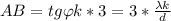 AB=tg\varphi k*3=3*\frac{\lambda k}{d}