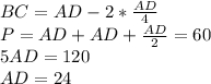 BC= AD-2*\frac{AD}{4}\\&#10;P=AD+AD+\frac{AD}{2}=60\\&#10;5AD=120\\&#10; AD=24