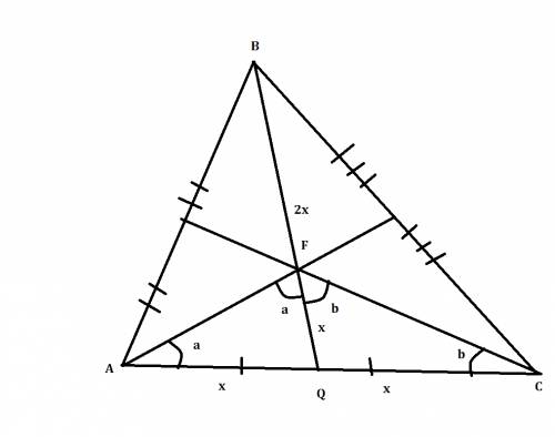 Медианы треугольника в полтора раза больше стороны к которой она проведена. найдите угол между двумя