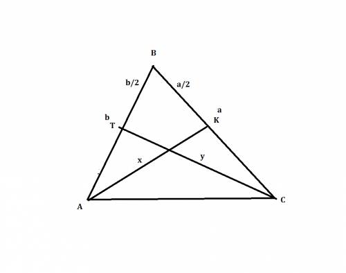 Доказать, что сумма двух медиан треугольника больше полусуммы двух сторон, к которым проведены эти м
