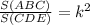 \frac{S(ABC)}{S(CDE)} = k^{2}