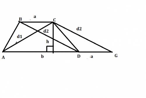 Основы трапеции равны 10 см и 90 см, а диагонали равны 75 см и 35 см. найти площадь трапеции