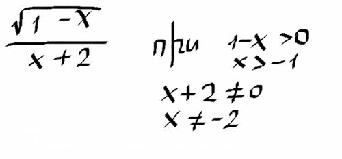 Решите ! *) при каких значениях x имеет смысл выражение: √1-x делённое на x+2