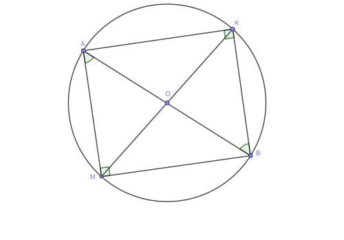 Через концы диаметра ав окружности с центром о проведены параллельные прямые, пересекающие окружност