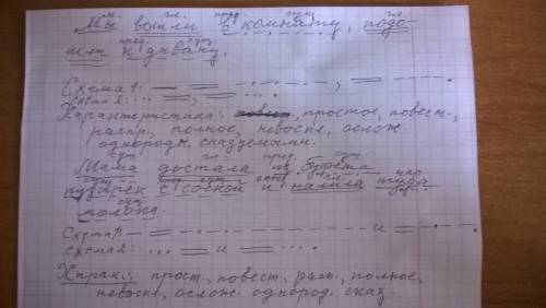 Сделайте полый синтаксический разбор предложений : мы вошли в комнату,подошли к дивану и мама дос