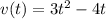 v(t)=3t^2-4t