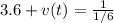 3.6+v(t)= \frac{1}{1/6}