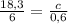 \frac{18,3}{6} = \frac{c}{0,6}