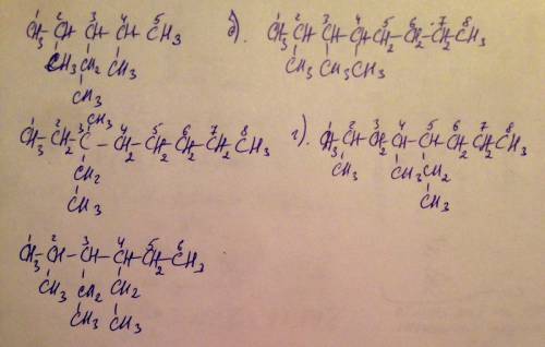 Напишите молекулярные формулы развернутые а) 2,4, диметил-3 этилпентан б) 2,3,4,-триметилоктан в) 3-
