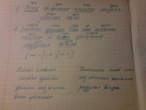 Подчеркните члены предложения. напишите, какими частями речи они выражены. составить схему второго п