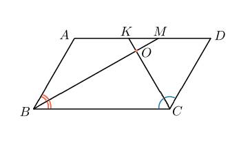 Докажите 5 свойство параллелограмма: биссектрисы углов прилежащих к одной стороне пересекаются под у