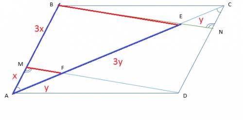 Диагональ ас параллелограмма авсд равна 32 см,точка м лежит на стороне ав,причем ам: мв=1: 3.найти о