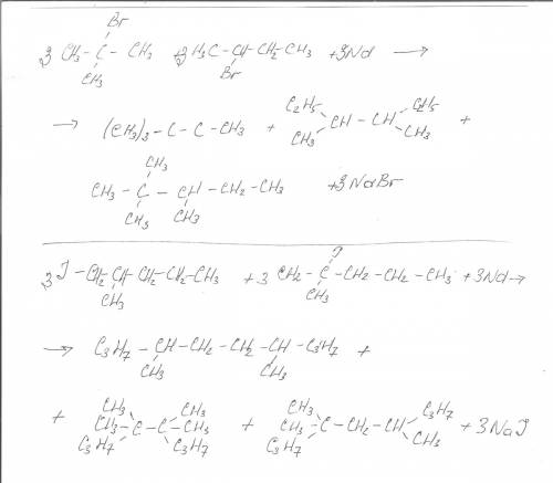 1)напишите уравнения реакций вюрца для следующих веществ: 2-хлорпропана, 1-йод-2,-метилбутан, 1-бром