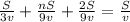 \frac{S}{3v} +\frac{nS}{9v}+\frac{2S}{9v}=\frac{S}{v}