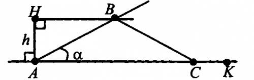 Постройте треугольник по периметру одному из углов и высоте проведенной из вершины другого угла