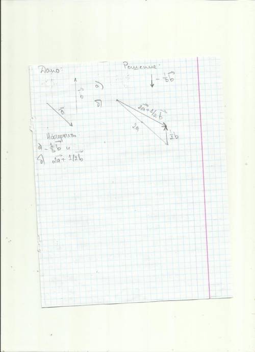 Начертите два неколлинеарных вектора а и b постройте векторы -1/3b и 2a+1/2b