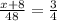 \frac{x+8}{48} = \frac{3}{4}