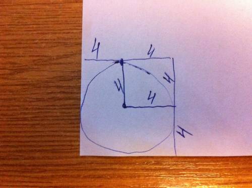 Найдите площадь квадрата , описанного вокруг окружности радиуса 4.
