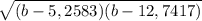\sqrt{(b-5,2583)(b-12,7417)}
