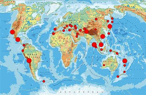 На какой из перечисленных территорий наиболее вероятны сильные землетрясения: курильские о-ва о. шри