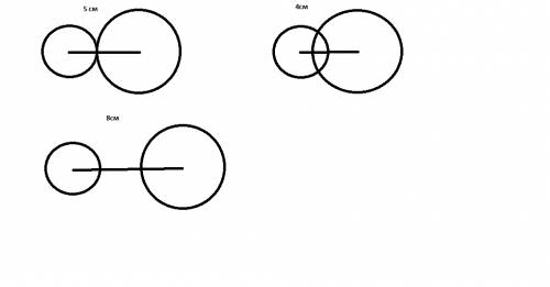 Радиус первой окружности равен 2 см, радиус второй окружности - 3 см. расстояние между центрами этих