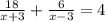 \frac{18}{x+3} + \frac{6}{x-3} =4