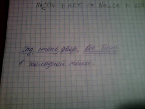Синтаксический разбор предложения : сад , степь двор все было в холодной тени