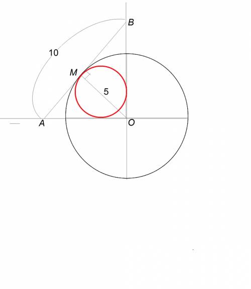 Круговой сектор ограничен радиусами, равными 5см, и дугой в 90°. найдите площадь круга, вписанного в