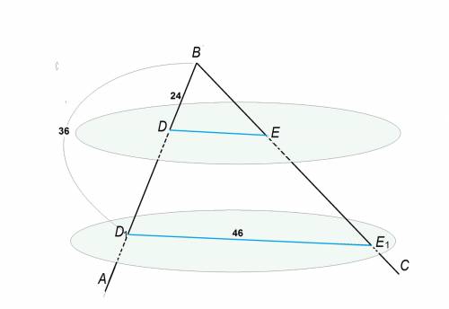 Параллельные плоскости α и β пересекают сторону ав угла авс в точках d и d1, а сторону вс – в точках
