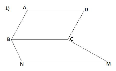 1) ромб abcd и трапеция bcmn ( bc - ее основа ) не лежат на одной плоскости . как размещены прямые m
