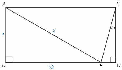 Впрямоугольнике abcd сторона ab=20, bc=10. на dc выбрана точка e, такая что ∠ebc=15°. чему равно ae?