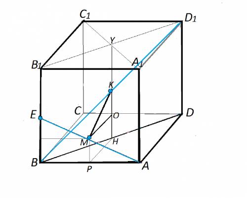 Решить, ! как можно подробнее и желательно с рисунком. длина ребра куба abcda1b1c1d1 равна 4b, точка