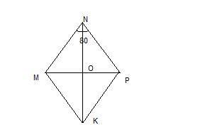 1. диагонали ромба kmnp пересекаются в точке о. найдите углы треугольника ком, если угол mnp равен 8