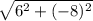 \sqrt{ 6^{2} + (-8)^{2} }