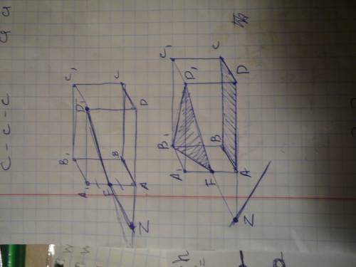 Abcda1b1c1d1 - параллелепипед. точка f - середина ребра аа1. а) постройте точку пересечения прямой f