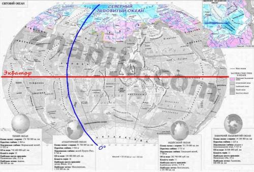 Положение относительно экватора и нулевого меридиана северного ледовитого океана