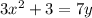 3 x^{2} +3=7y