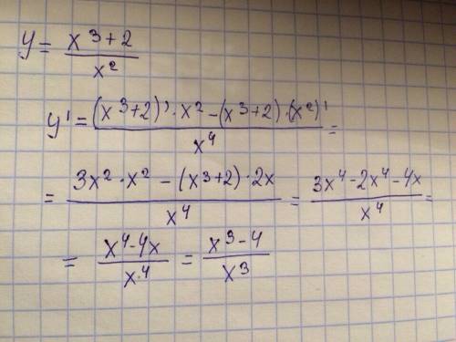 Производная функции y=x^3+2 делить на x^2