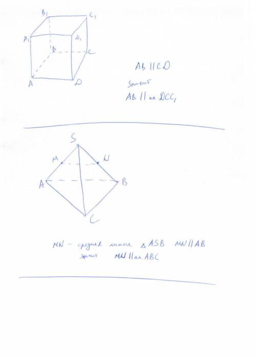 Дано зображення куба авсd1а1b1с1d1. доведіть, що пряма ав паралельна площині dсс1; у трикутній пірам