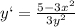 y`= &#10; \frac{5-3x^{2} }{3y^{2} }