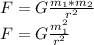 F=G \frac{m_1*m_2}{r^2}\\ &#10;F=G \frac{m_1^2}{r^2}