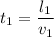 t_{1} = \dfrac{l_{1}}{v_{1}}