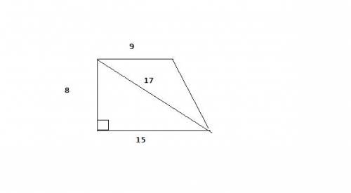 Большая диагональ прямоугольной трапеции равна 17 см, а большее основание - 15 см. найдите площадь т