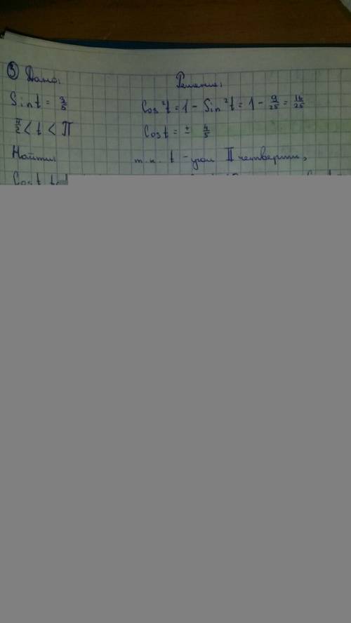 Определение тригонометрических функций решите уравнения: а) sin t = 1/2; б) cos t = минус корень из